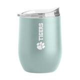 Clemson 16oz Vertical Powder Coat Curved Beverage - Logo Brands - Flyclothing LLC