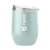 Clemson 16oz Vertical Powder Coat Curved Beverage - Logo Brands - Flyclothing LLC
