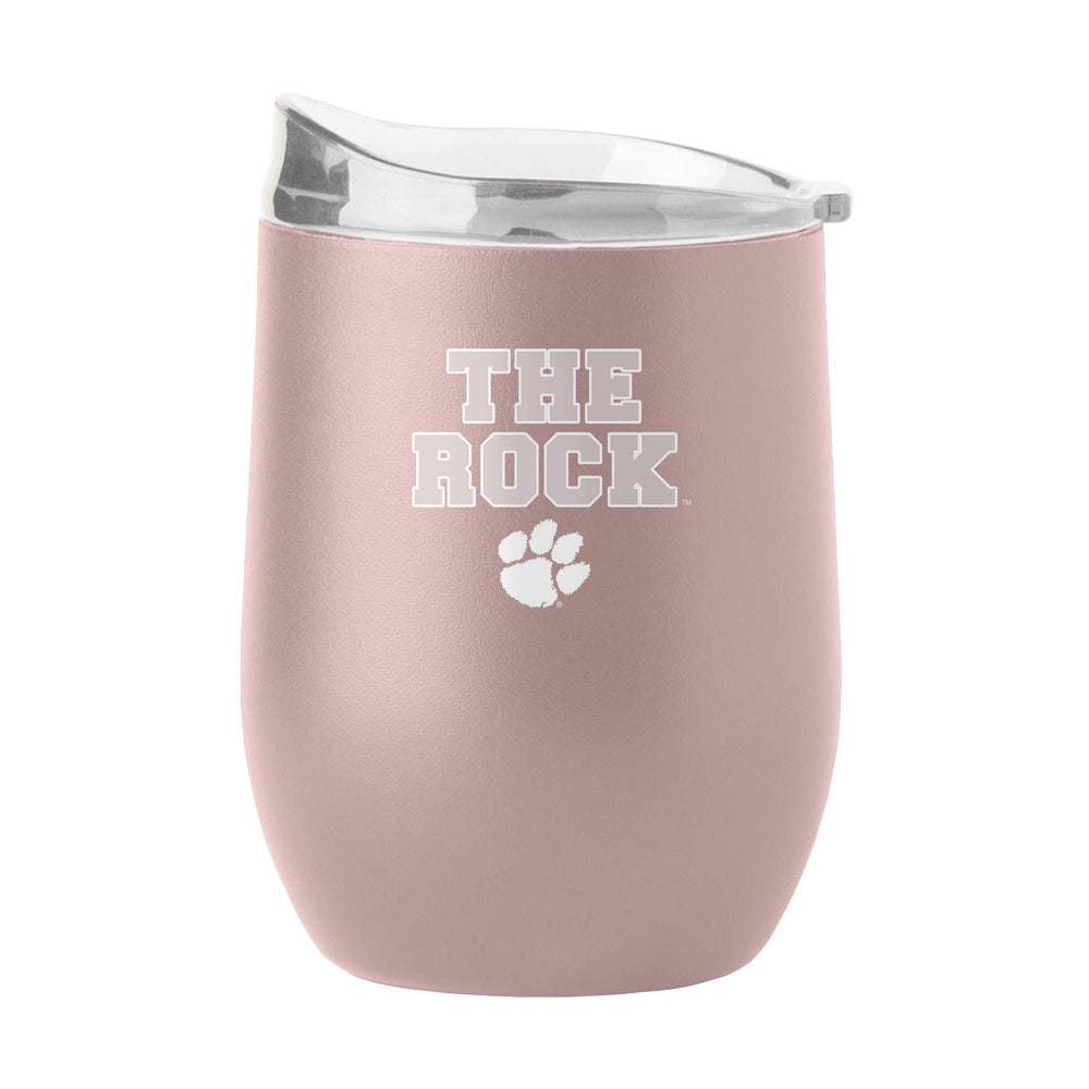 Clemson 16oz Stencil Powder Coat Curved Beverage - Logo Brands - Flyclothing LLC