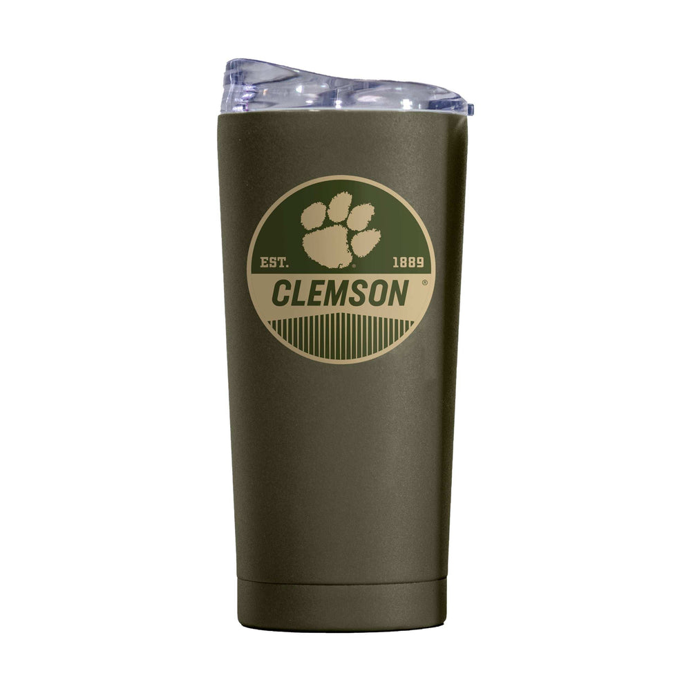 Clemson 20oz Badge Powder Coat Tumbler - Logo Brands - Flyclothing LLC