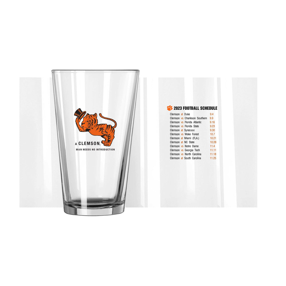 Clemson Vault 2023 Football Schedule 16oz Pint Glass - Logo Brands - Flyclothing LLC