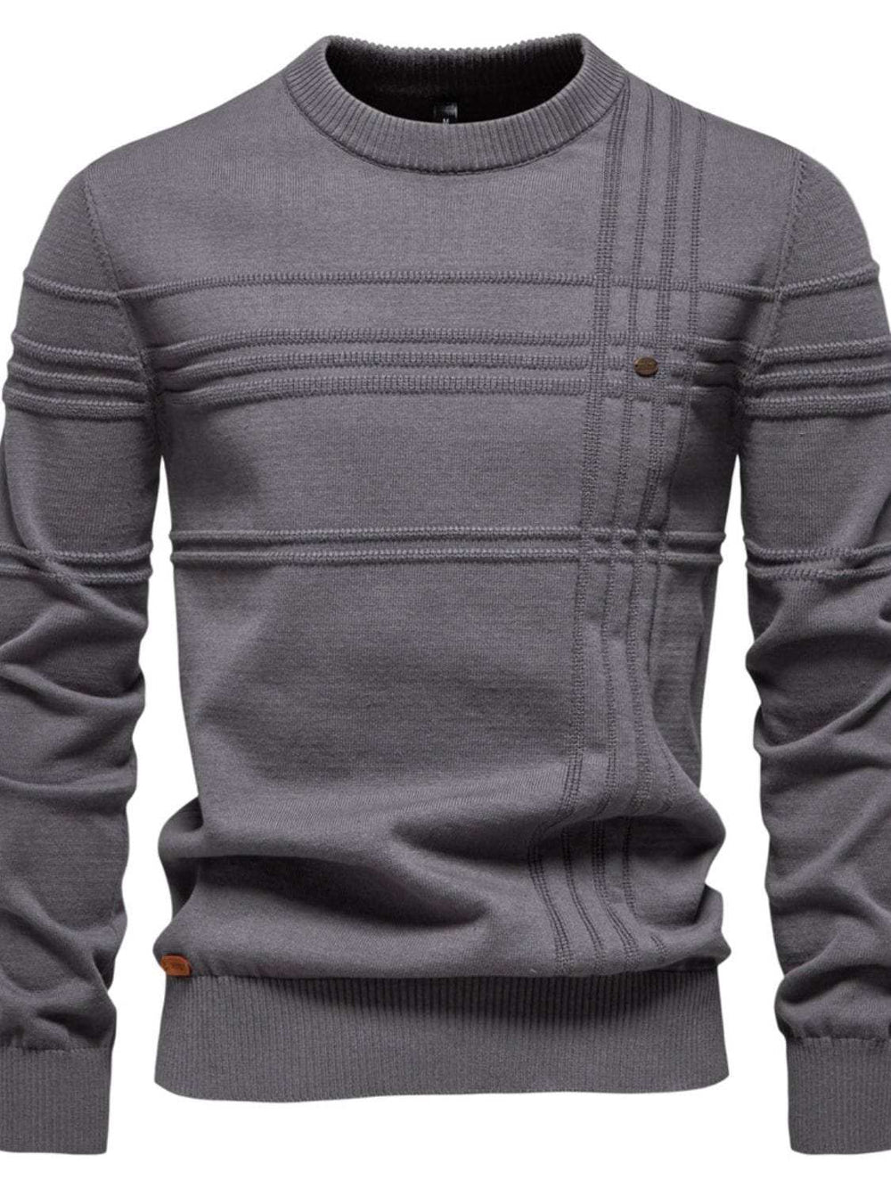 Men's Round Neck Striped Sweater - Trendsi - Flyclothing LLC