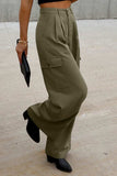 Ruched Wide Leg Pants with Pockets - Trendsi - Flyclothing LLC