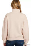 Zenana Fleece High Neck Half Zip Sweatshirt - Trendsi - Flyclothing LLC