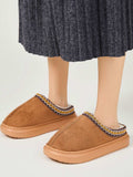 Faux Fur Suede Platform Slippers - Trendsi - Flyclothing LLC