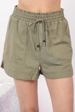 VERY J Drawstring Elastic Waist Linen Shorts - Trendsi - Flyclothing LLC
