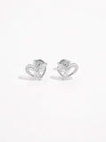 925 Sterling Silver Inlaid Zircon Heart Earrings - Trendsi - Flyclothing LLC