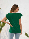 Ruffled Square Neck Cap Sleeve Blouse - Trendsi - Flyclothing LLC