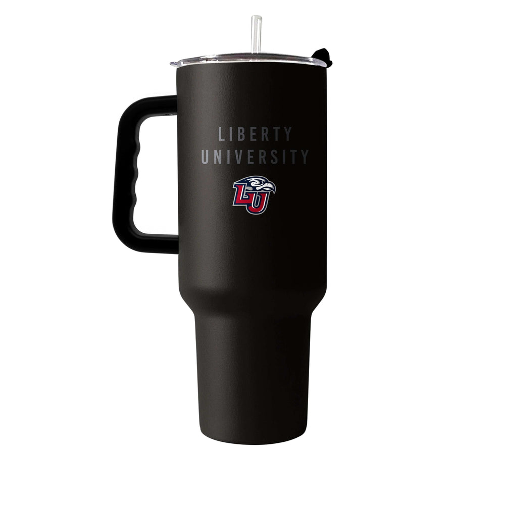 Liberty University 40oz Black Tonal Powder Coat Tumbler - Logo Brands - Flyclothing LLC