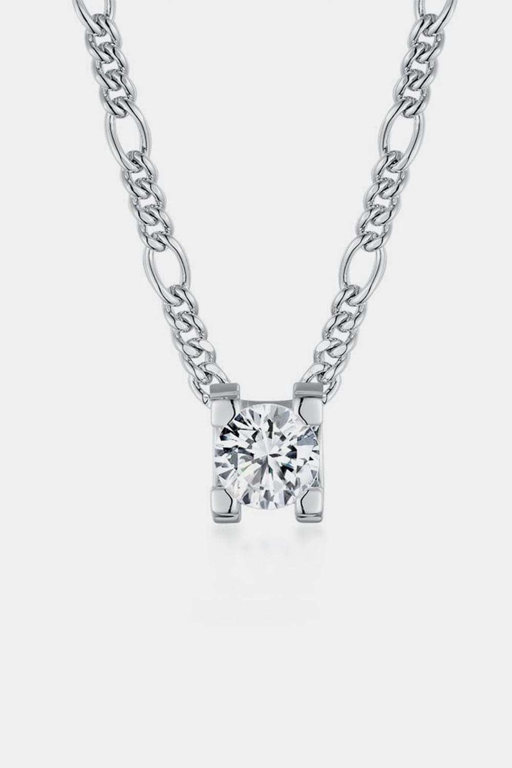 2 Carat Moissanite 925 Sterling Silver Pendant Necklace - Trendsi - Flyclothing LLC