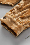 Button Down Loose Fit Velvet Shirt - Trendsi - Flyclothing LLC