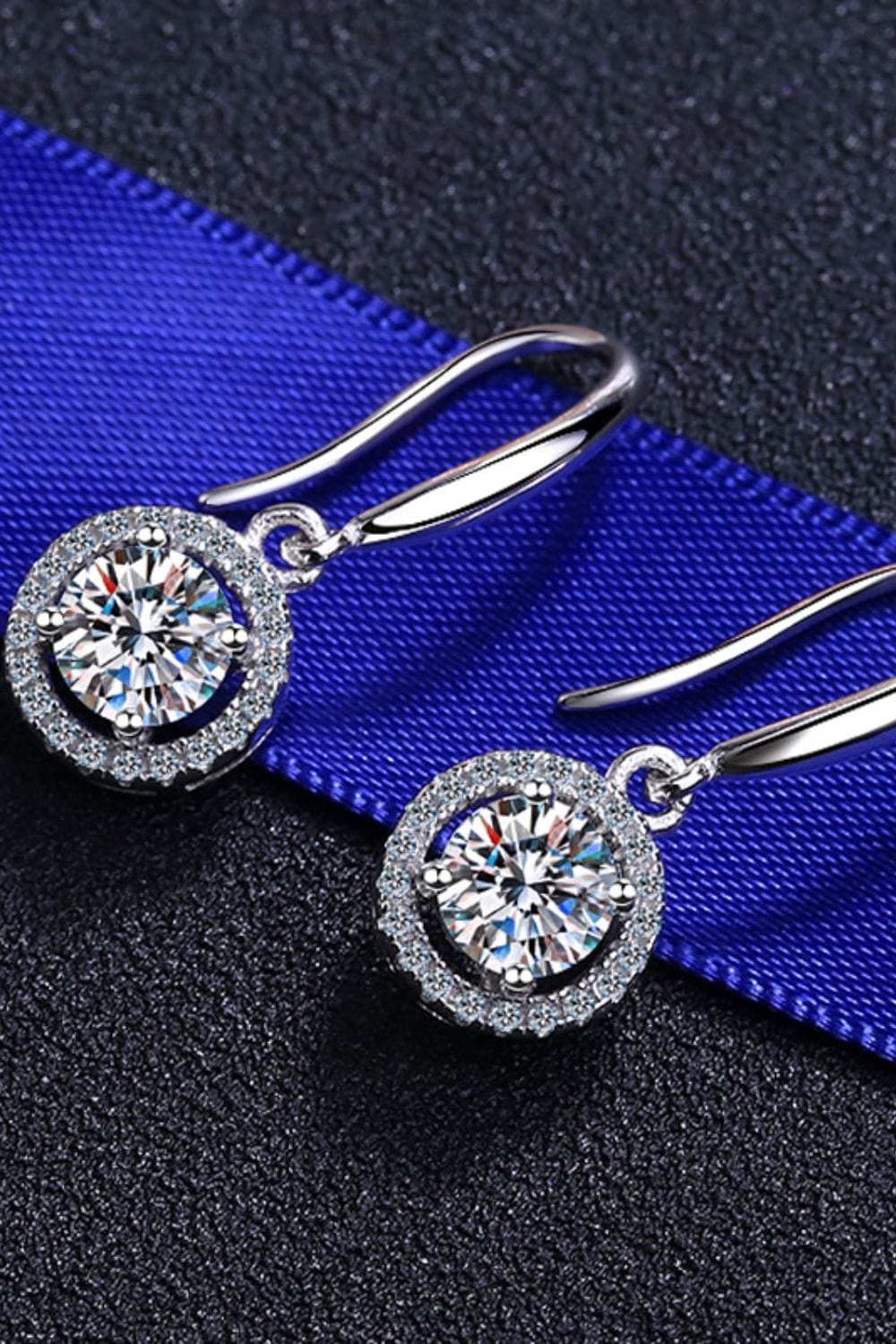 1 Carat Moissanite 925 Sterling Silver Drop Earrings - Trendsi - Flyclothing LLC