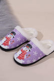 Snowman Round Toe Faux Fur Slippers - Trendsi - Flyclothing LLC