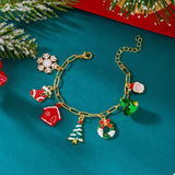 18K Gold-Plated Resin Christmas Theme Bracelet - Trendsi - Flyclothing LLC