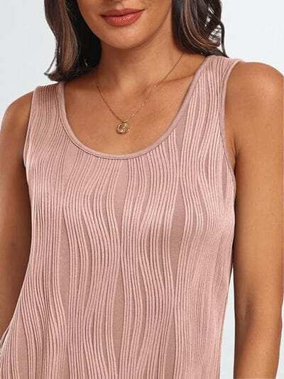 Round Neck Wide Strap Tank - Trendsi - Flyclothing LLC