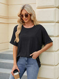 Florira Round Neck Half Sleeve T-Shirt - Trendsi - Flyclothing LLC