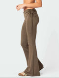 Drawstring Ruched Flare Pants - Trendsi - Flyclothing LLC