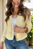 Openwork Open Front Long Sleeve Cardigan - Trendsi - Flyclothing LLC