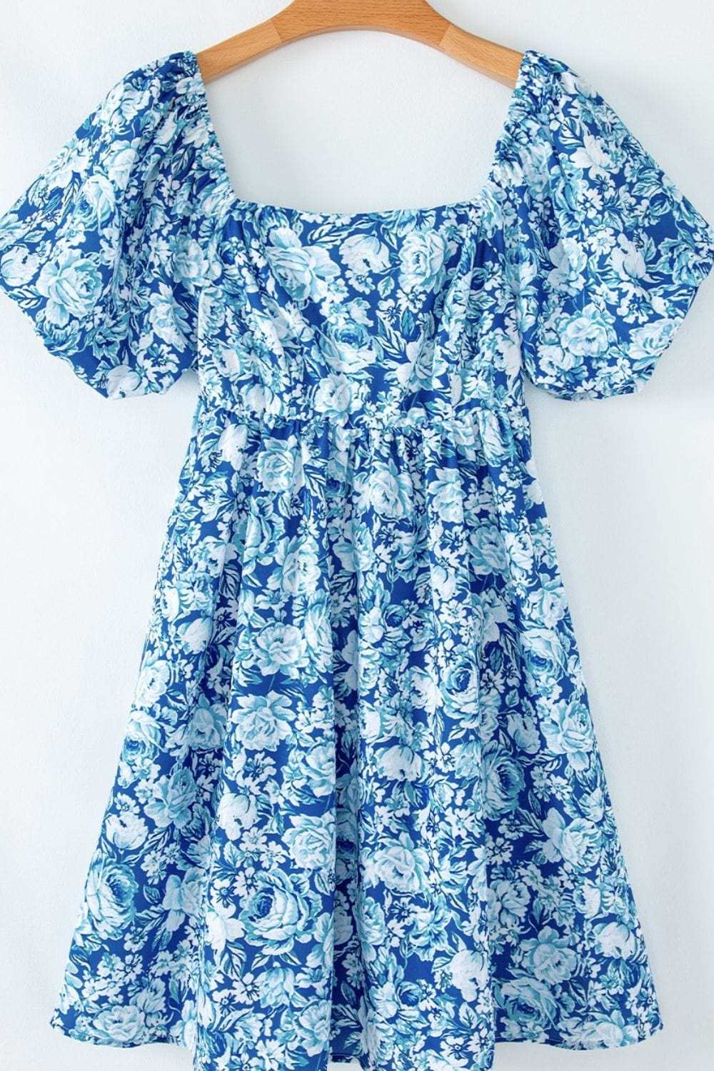 Floral Puff Sleeve Babydoll Mini Dress - Trendsi - Flyclothing LLC