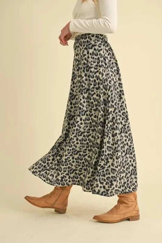 Aemi+Co Leopard Midi Skirt - Trendsi - Flyclothing LLC