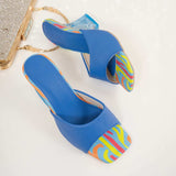 Contrast Peep Toe Block Heel Sandals - Trendsi - Flyclothing LLC