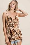 BiBi Leopard Printed Gauze Knit Twist Front Detailed Cami - Trendsi - Flyclothing LLC