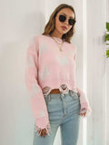 Distressed Butterfly Cropped Sweater - Trendsi - Flyclothing LLC