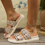 Open Toe Double Buckle Sandals - Trendsi - Flyclothing LLC
