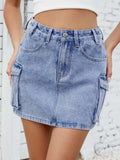 Cargo Denim Skirt - Trendsi - Flyclothing LLC