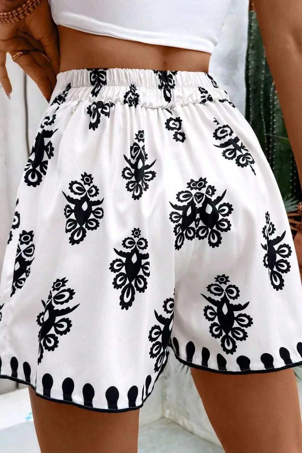 Tied Printed Shorts - Trendsi - Flyclothing LLC