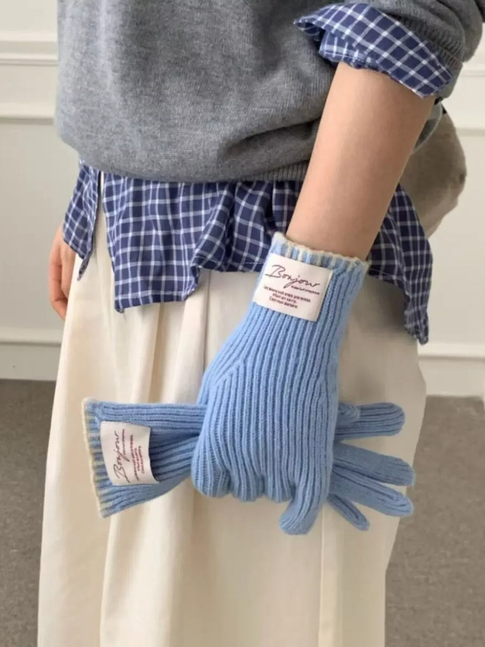 Ribbed Knit Gloves - Trendsi - Flyclothing LLC