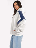 Contrast Dropped Shoulder Long Sleeve Hoodie - Trendsi - Flyclothing LLC