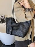 Woven Texture Large Capacity Tote Bag - Trendsi - Flyclothing LLC