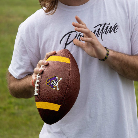 East Carolina Team Stripe Official-Size Composite Football - Logo Brands - Flyclothing LLC