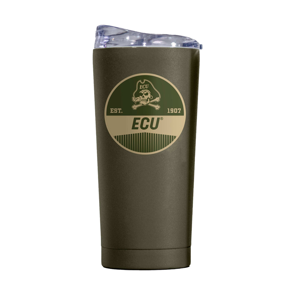 East Carolina Olive 20oz Badge Powder Coat Tumbler - Logo Brands - Flyclothing LLC