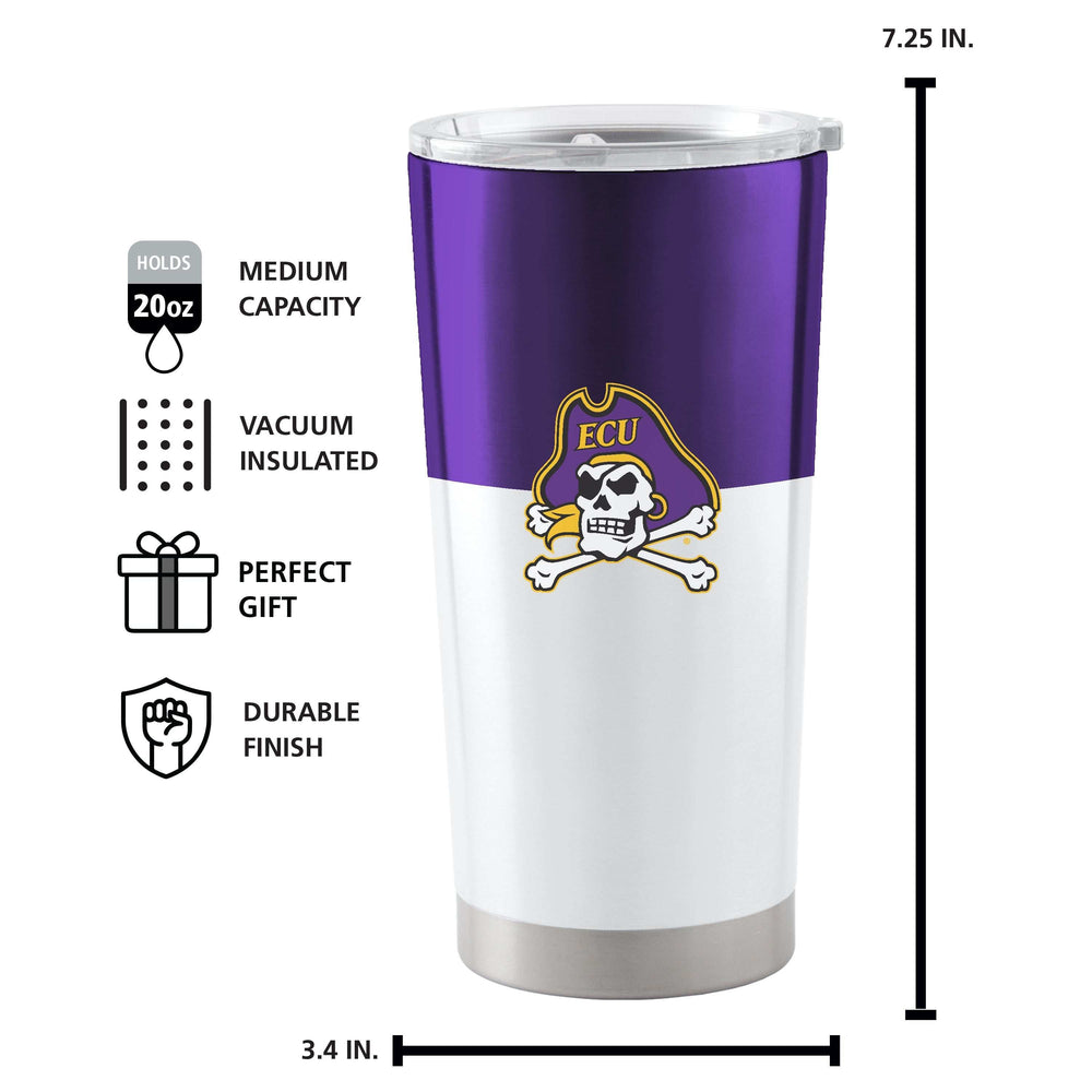 East Carolina Colorblock 20oz Stainless Tumbler - Logo Brands - Flyclothing LLC