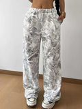 Abstract Print Wide Leg Pants - Trendsi - Flyclothing LLC