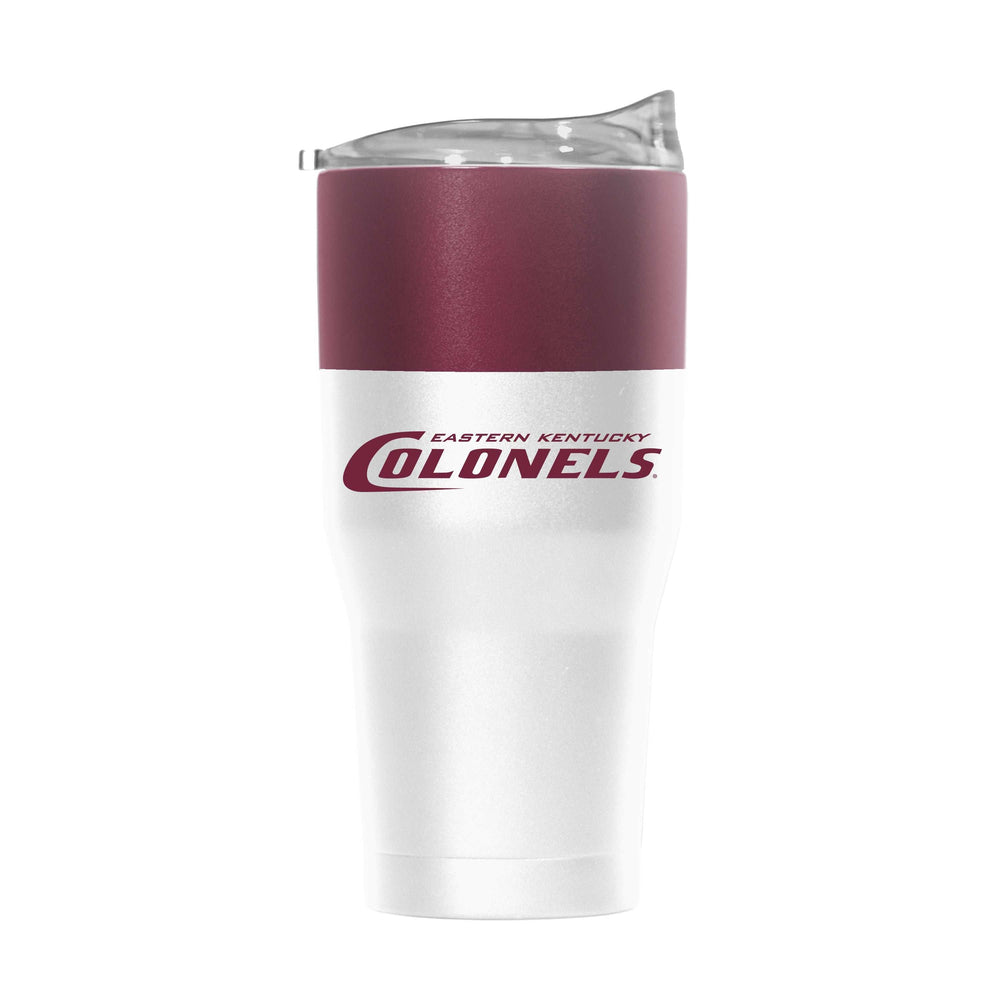Eastern Kentucky 30oz Colorblock White Powder Coat Tumbler - Logo Brands - Flyclothing LLC