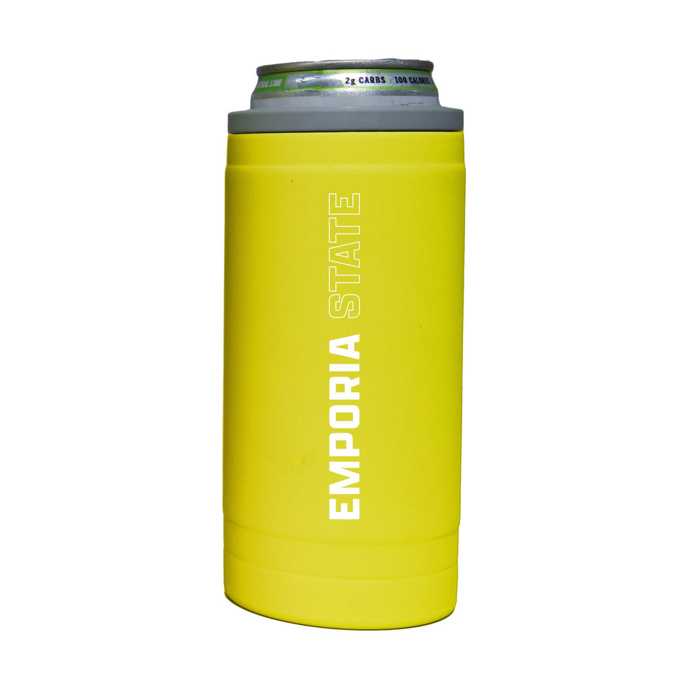Emporia State 12oz Cru Stacked Soft Touch Slim Coolie - Logo Brands - Flyclothing LLC