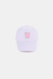 Zenana Ribbon Bow Chenille Patch Baseball Cap - Trendsi - Flyclothing LLC
