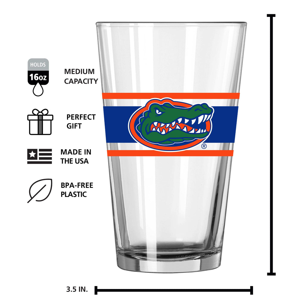 Florida 16oz Stripe Pint Glass - Logo Brands - Flyclothing LLC