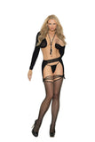 Elegant Moments Black Fishnet Garter Belt Hose 1351 - Elegant Moments - Flyclothing LLC