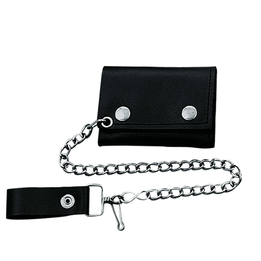 Mini Black Trifold Biker Chain Wallet - Unik Just for Bikers - Flyclothing LLC