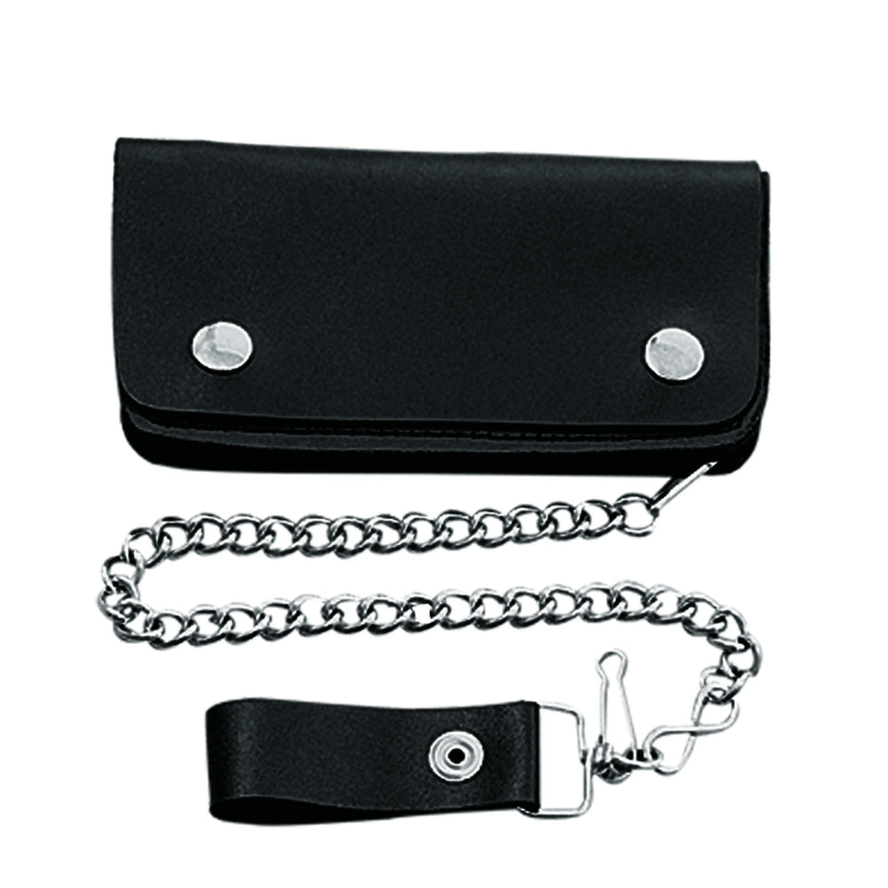 Long Black Bifold Biker Chain Wallet - Unik Just for Bikers - Flyclothing LLC