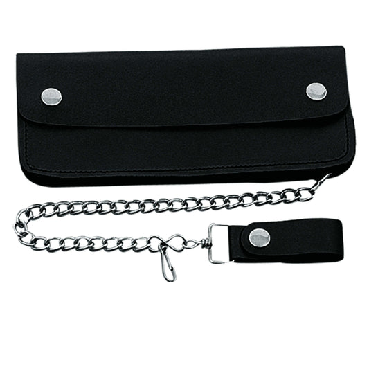 Long Black Bifold Snap Closure Biker Wallet - Unik Just for Bikers - Flyclothing LLC