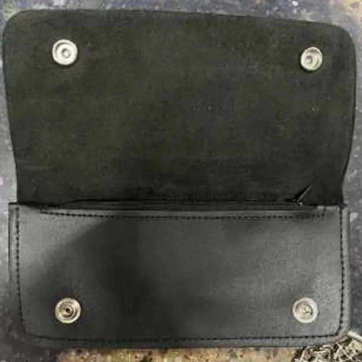 Long Black Bifold Snap Closure Biker Wallet - Unik Just for Bikers - Flyclothing LLC