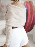 Long Sleeve Cropped Knit Top - Trendsi - Flyclothing LLC