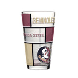 FL State 16oz Quilted Stained Pint Glass - Logo Brands - Flyclothing LLC