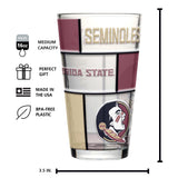 FL State 16oz Quilted Stained Pint Glass - Logo Brands - Flyclothing LLC
