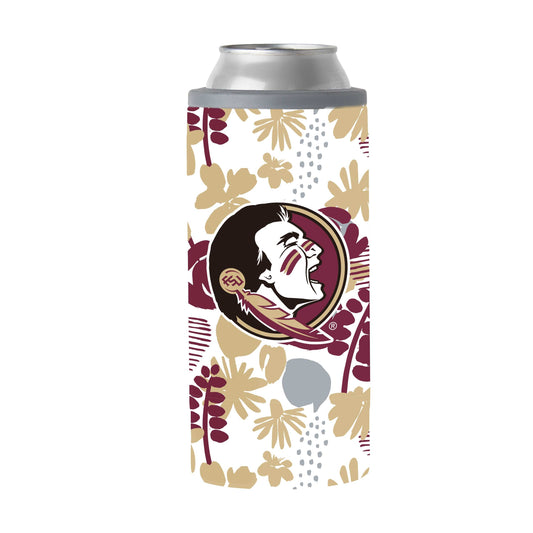 FL State 12oz Floral Slim Can Coolie - Logo Brands - Flyclothing LLC